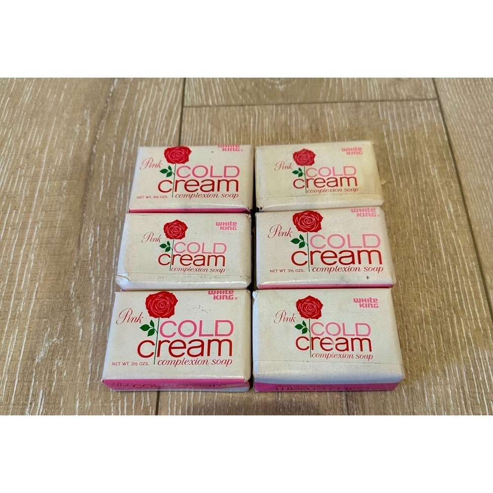 Vintage White King Pink Cold Cream Complexion Soap Bar - Lot Of 6 - BRAND NEW